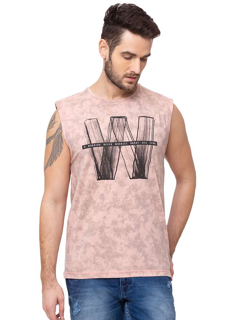 pink chest-printed t-shirt