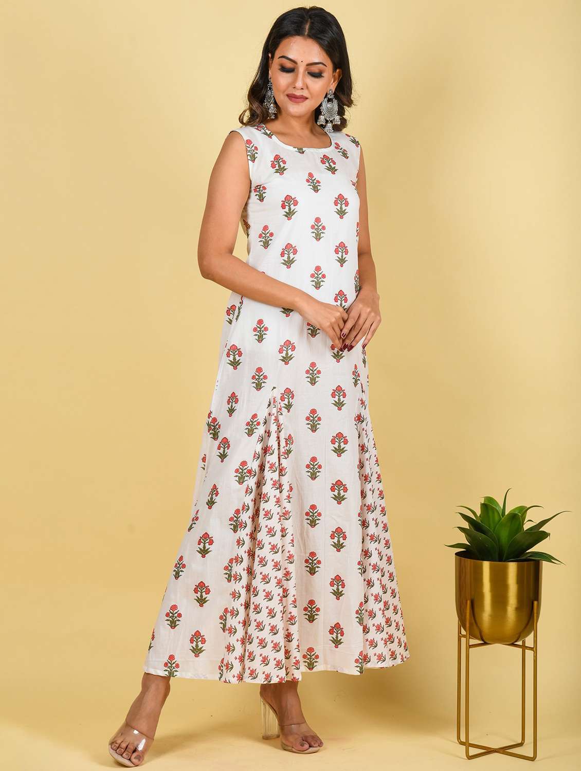 women cream mandarin neck kurta palazzo set  - 18294451 -  Standard Image - 3