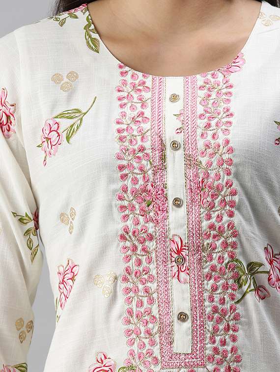 white cotton straight kurta - 18294589 - Standard Image - 3