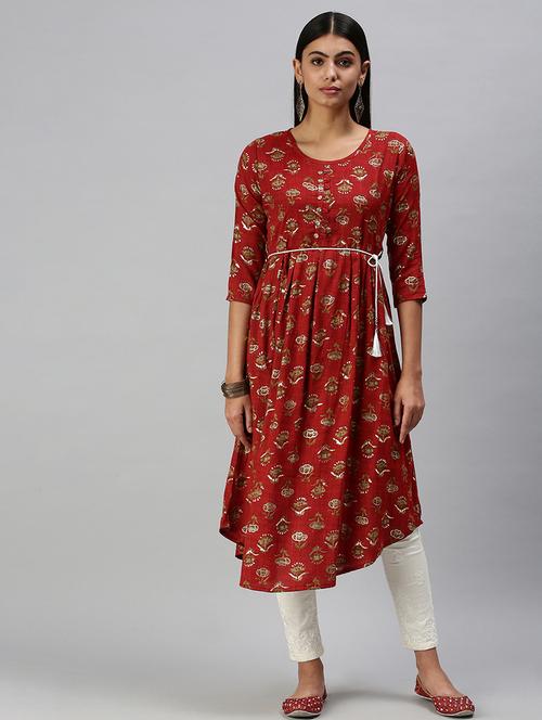 women's flared kurta - 18294602 -  Standard Image - 0