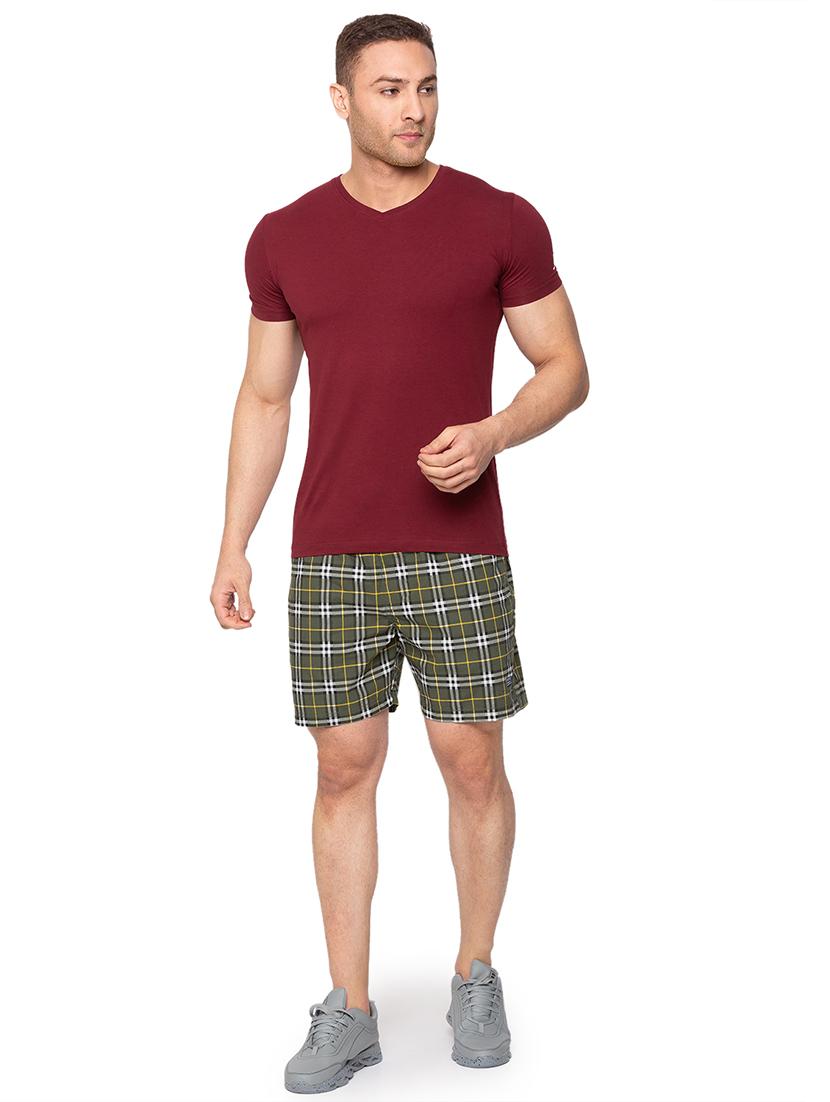 olive-green checkered short - 18294786 - Standard Image - 3