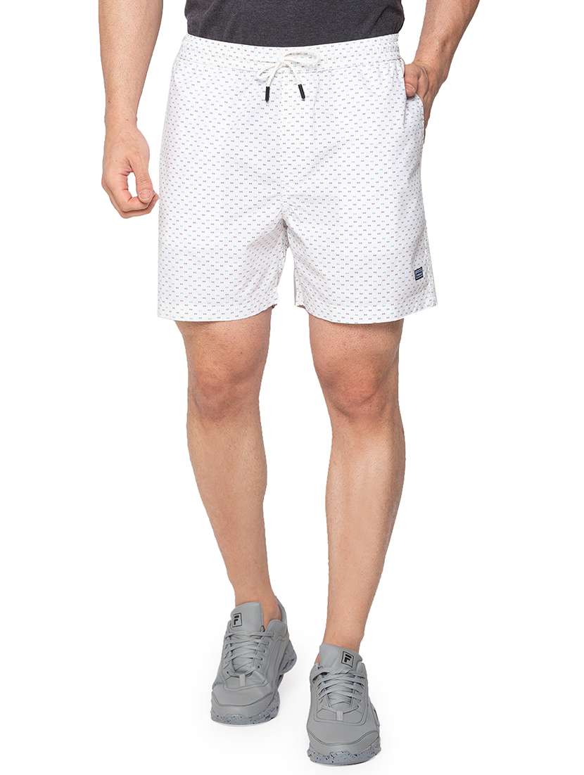 white printed short - 18294789 -  Zoom Image - 0