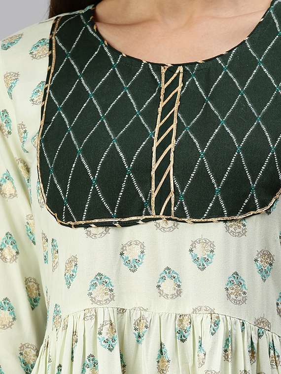 women printed kurta sharara set with dupatta - 18294887 -  Standard Image - 3