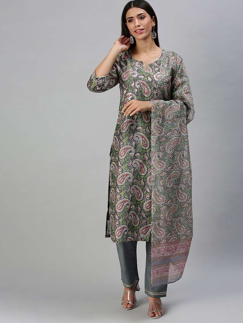 women paisley kurta pant set with dupatta - 18294899 -  Zoom Image - 0