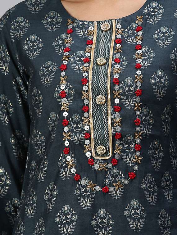 women floral kurta palazzo set with dupatta - 18294908 -  Standard Image - 3