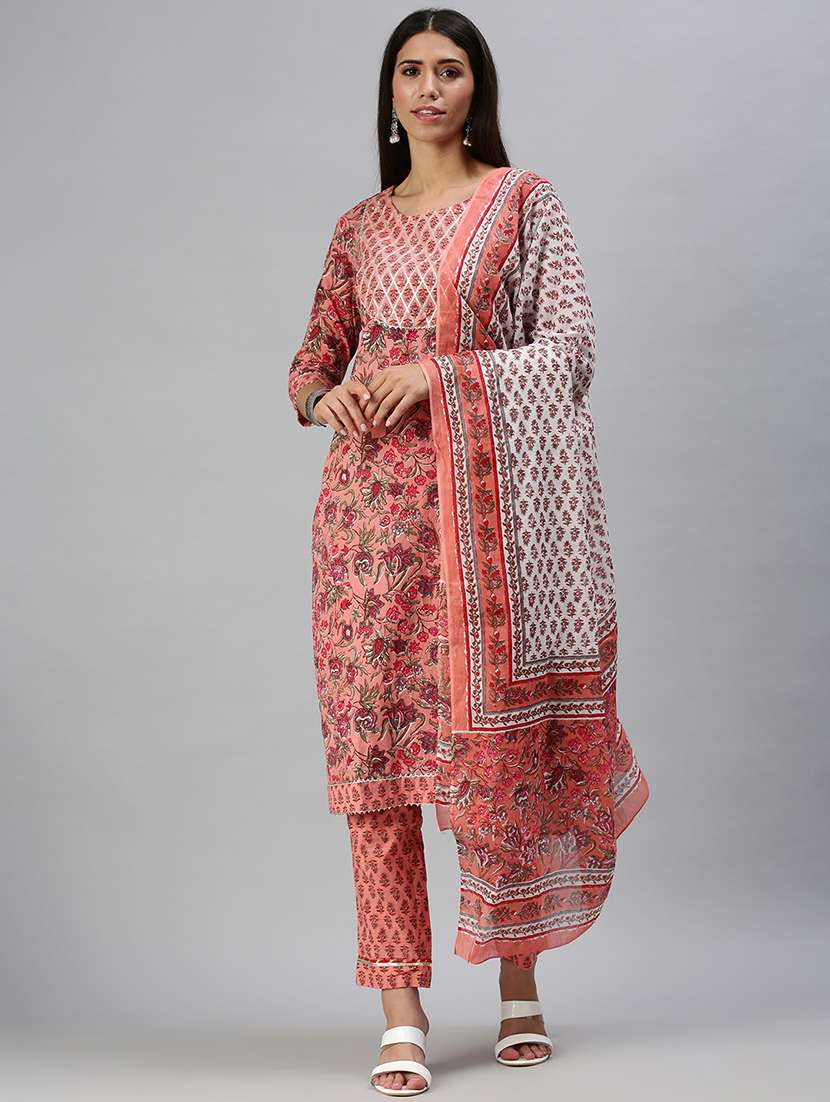 women floral kurta pant set with dupatta