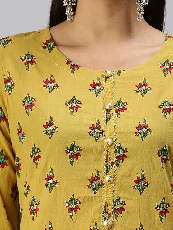 women three quarter sleeve kurta pant with dupatta set - 18294943 -  Standard Image - 3