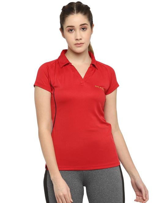 polo neck solid tee - 18295011 - Standard Image - 0