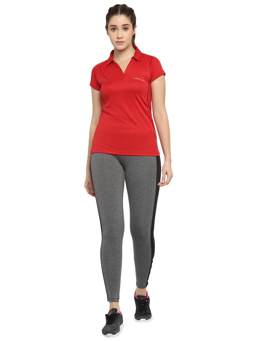 polo neck solid tee - 18295011 - Standard Image - 3
