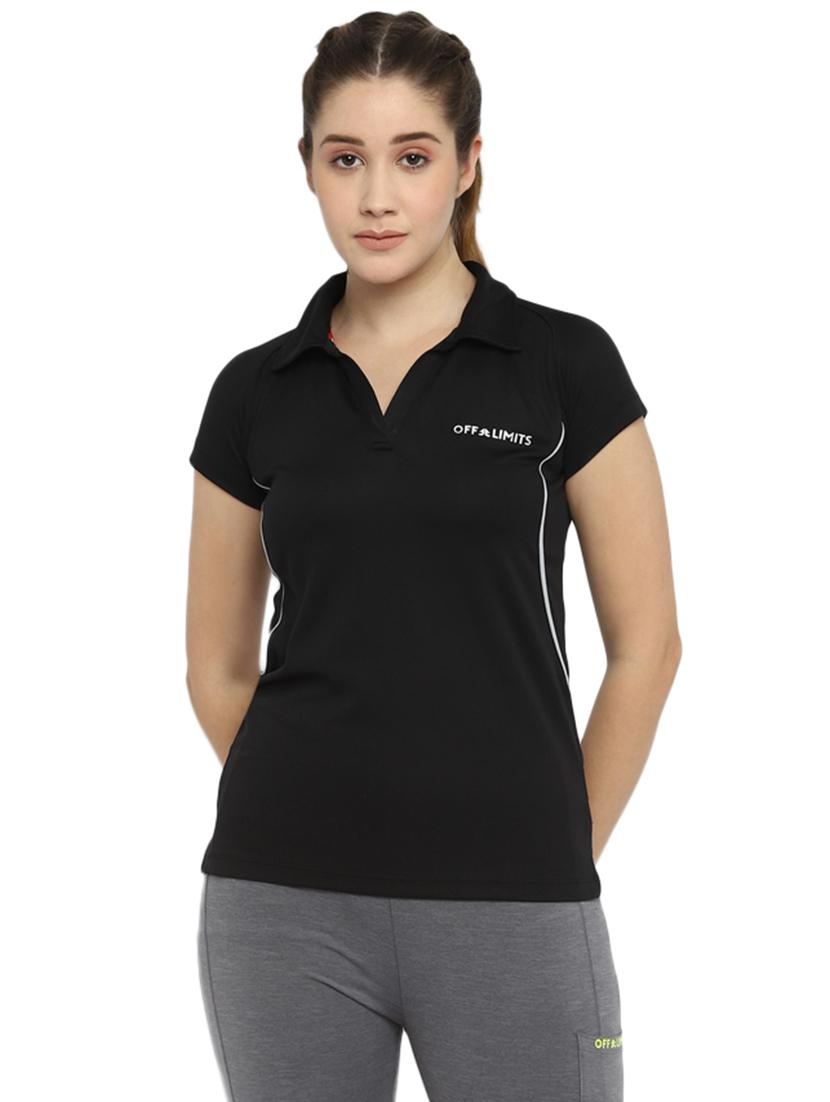 polo neck solid tee - 18295012 -  Zoom Image - 0