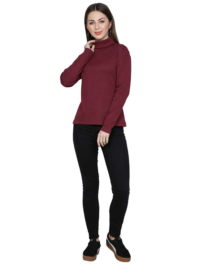 turtle neck solid top - 18295463 - Standard Image - 3