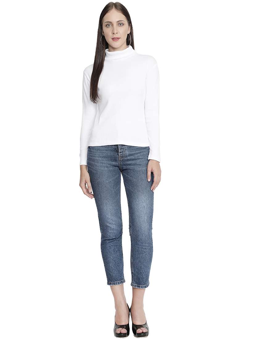 turtle neck solid top - 18296220 - Standard Image - 3