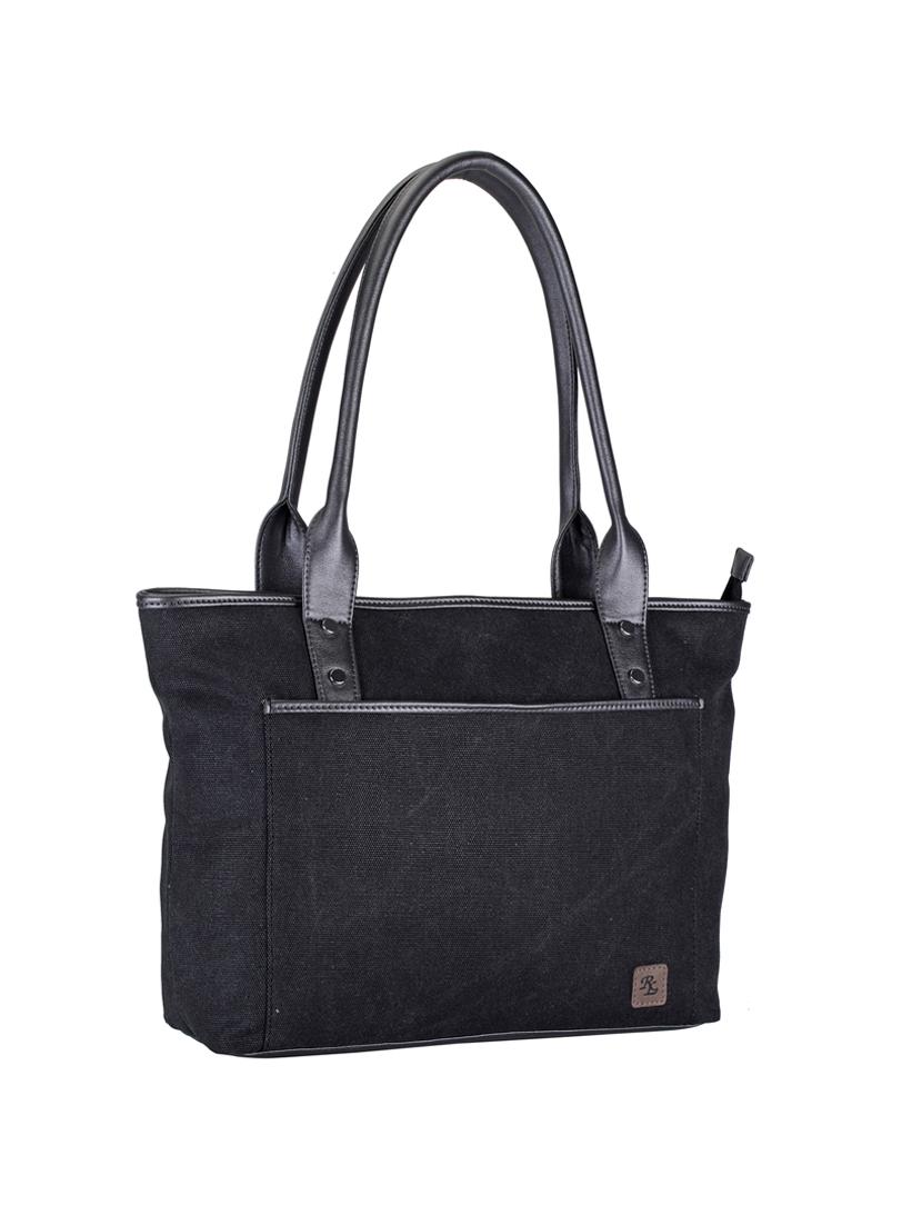 black solid regular handbag - 18297691 - Standard Image - 3