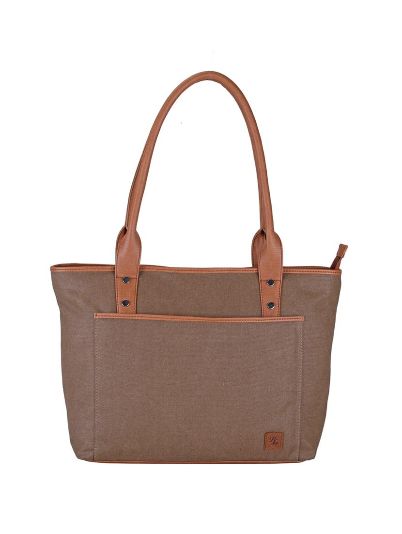 tan solid regular handbag - 18297693 -  Zoom Image - 0
