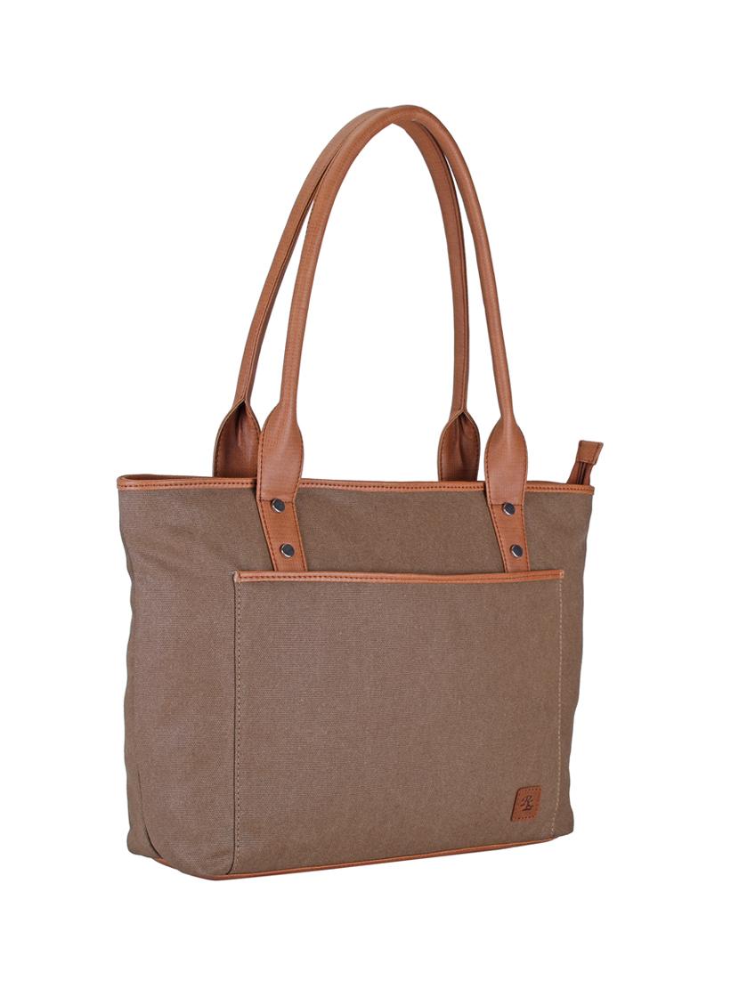 tan solid regular handbag - 18297693 - Standard Image - 3