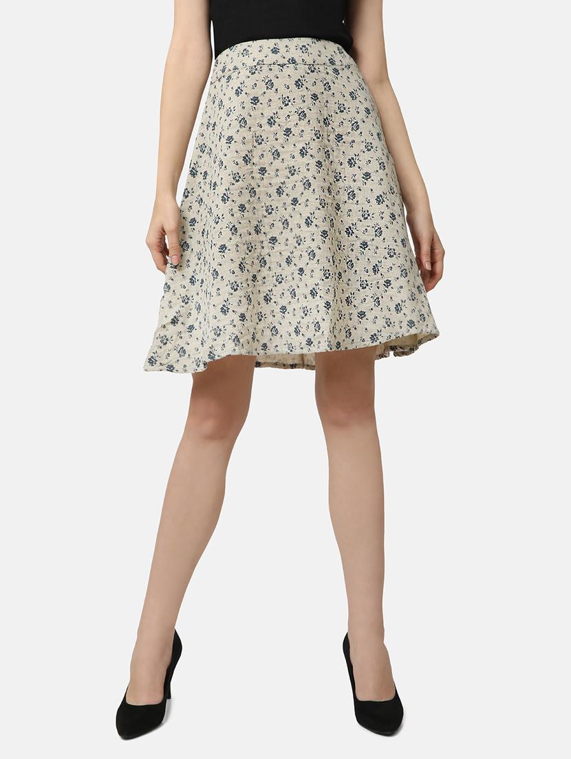 mid rise printed flared skirt - 18297823 - Zoom Image - 0