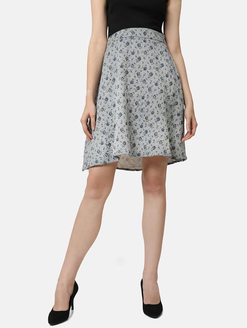 mid rise printed flared skirt - 18297827 - Standard Image - 0