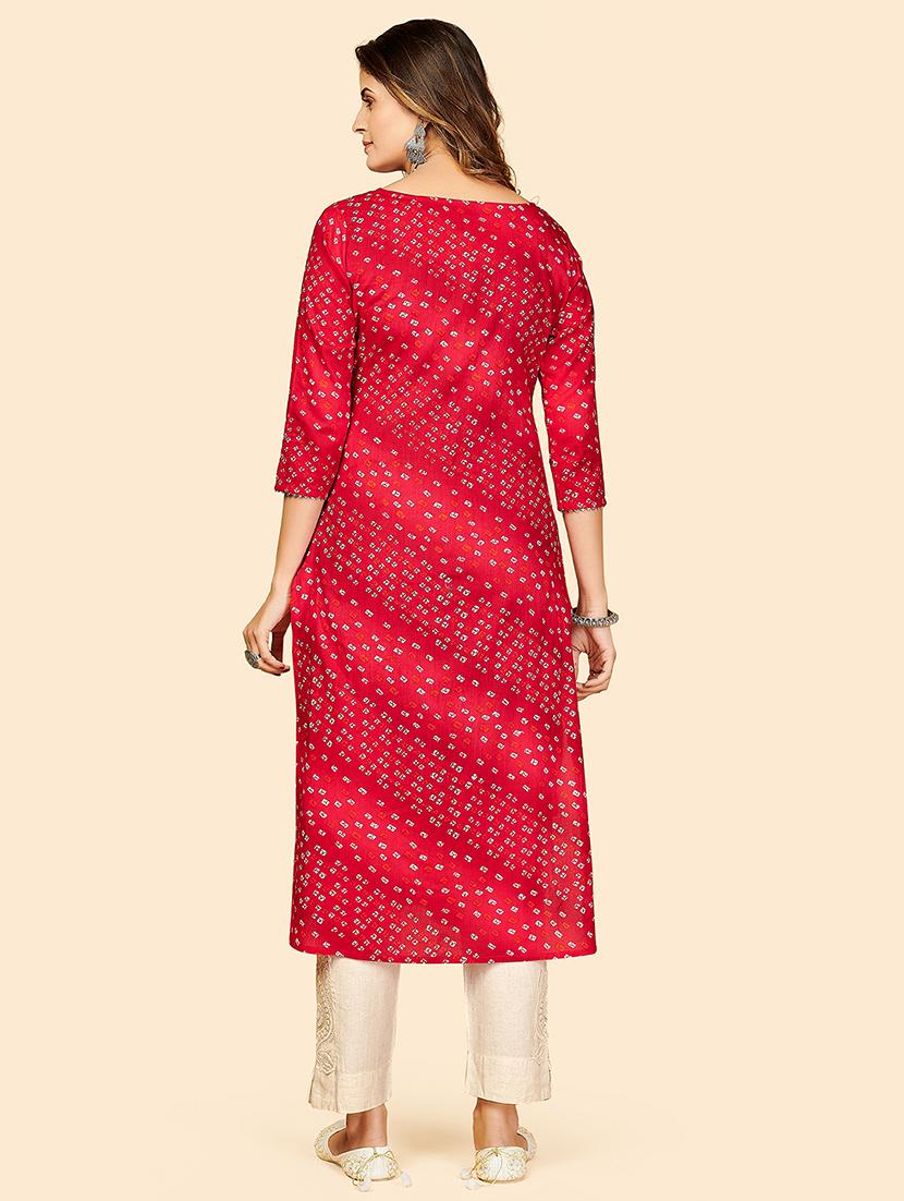 women's straight kurta - 18298176 - Standard Image - 3