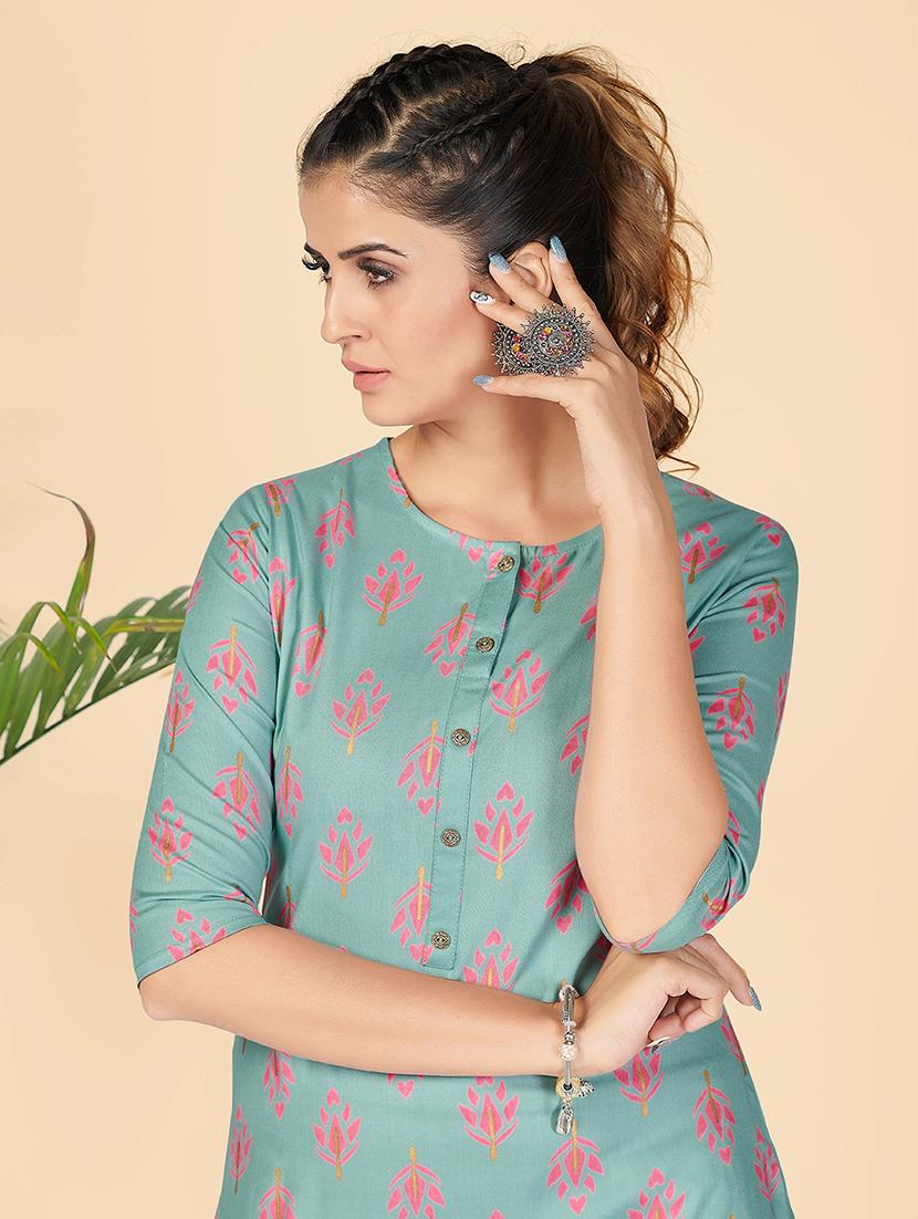 printed straight kurta - 18298339 - Standard Image - 5