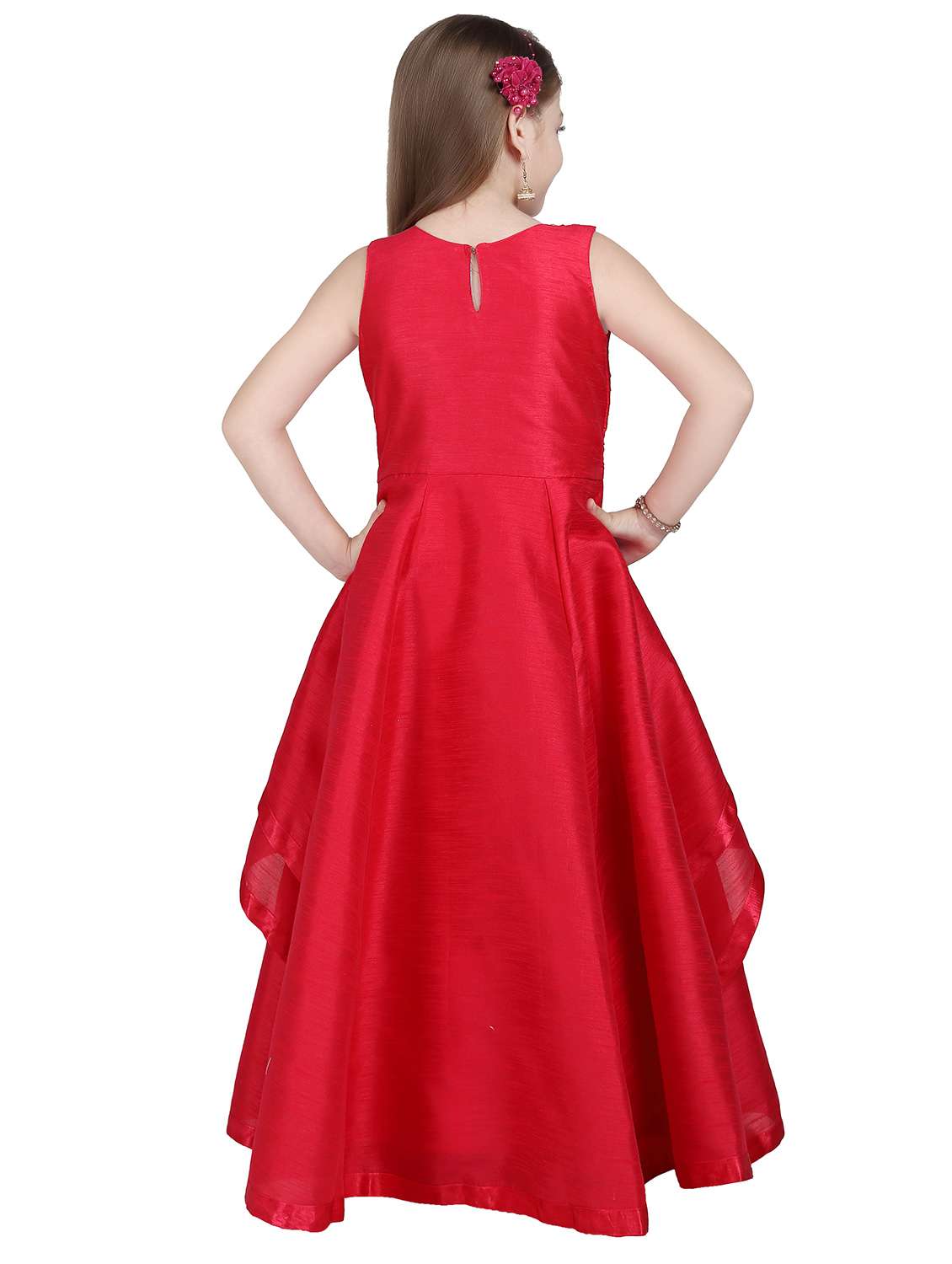red silk blend party gown - 18298581 - Standard Image - 3