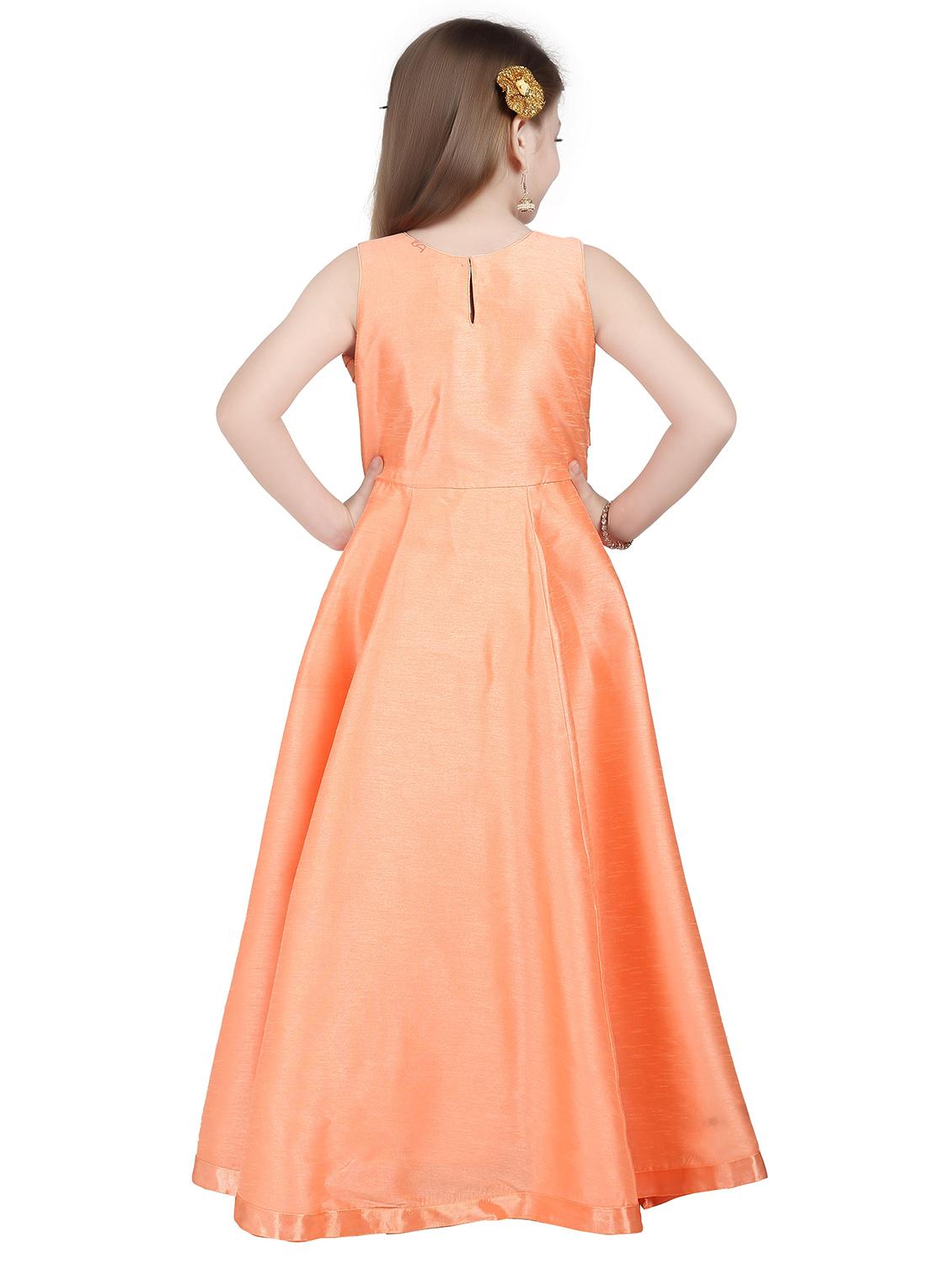 orange silk blend party gown - 18298582 - Standard Image - 3