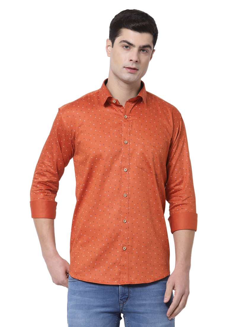 orange printed casual shirt - 18299757 - Zoom Image - 0