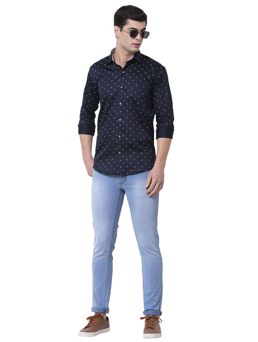 dark-blue printed casual shirt - 18299760 -  Standard Image - 3