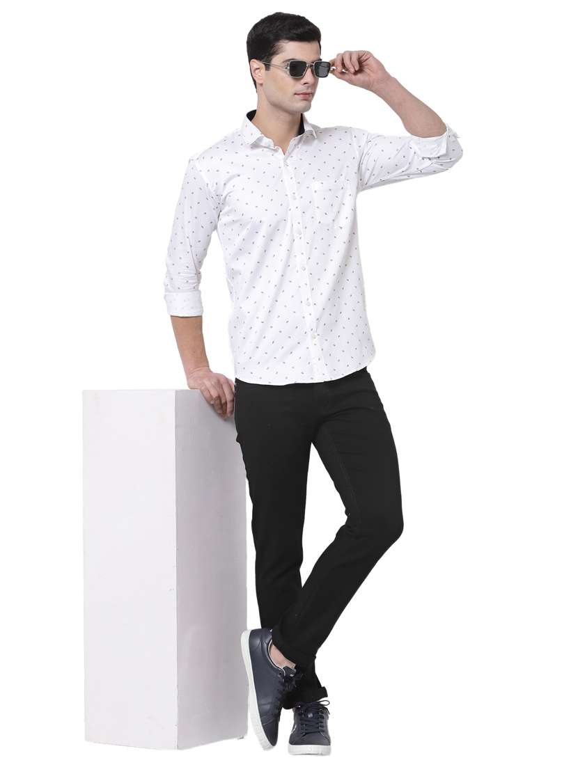 white printed casual shirt - 18299761 -  Standard Image - 3