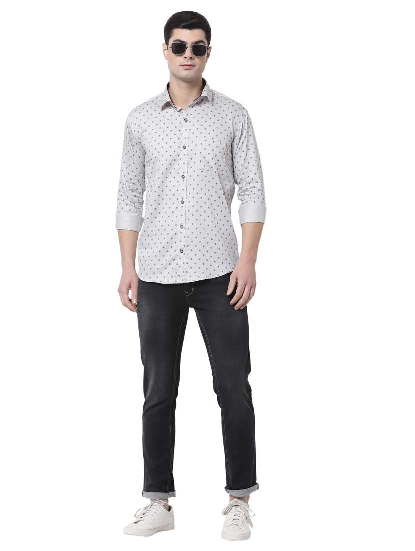 grey printed casual shirt - 18299766 -  Standard Image - 3