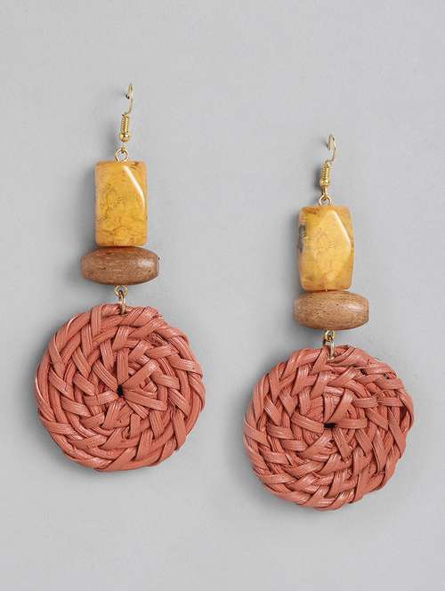 multi colored wood drop earring - 18299795 -  Standard Image - 0
