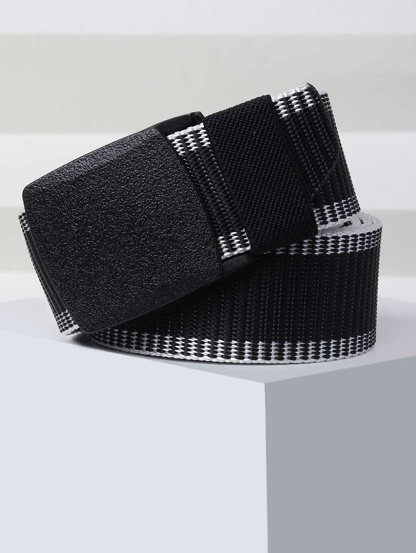 black fabric belt