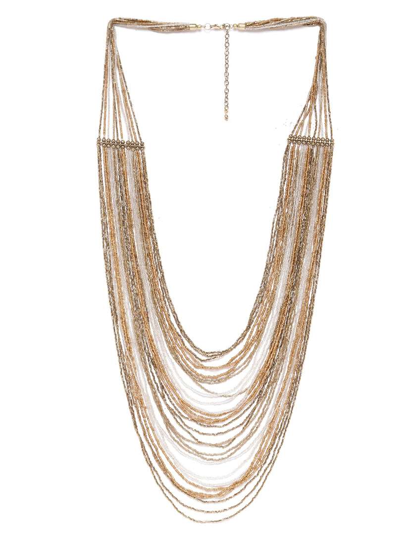 gold metal necklace