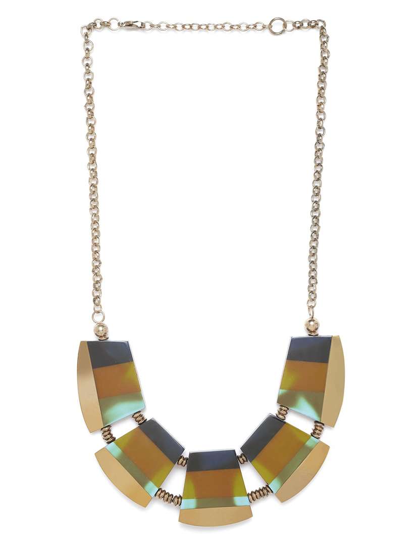 multi colored metal necklace