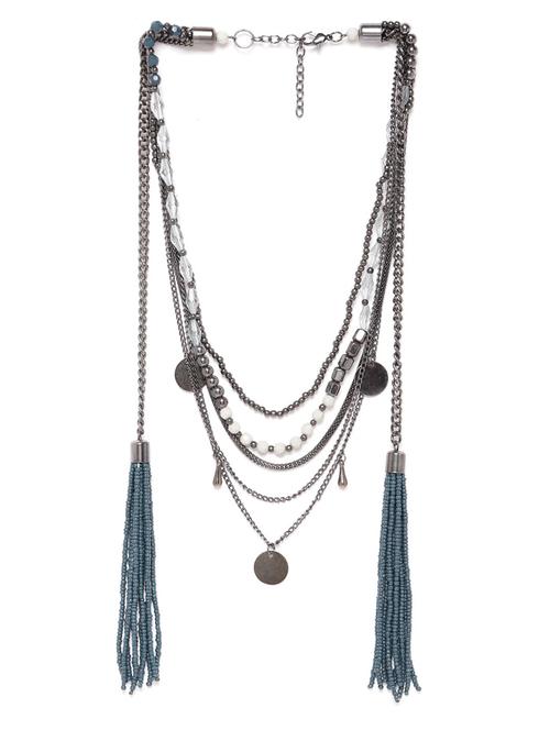 silver metal necklace - 18300585 - Standard Image - 0