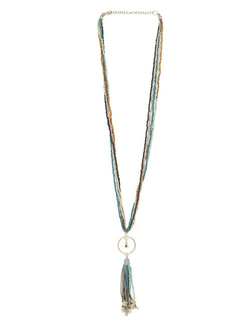 green metal long necklace - 18300588 - Standard Image - 0