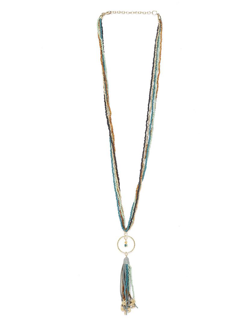 green metal long necklace - 18300588 - Zoom Image - 0