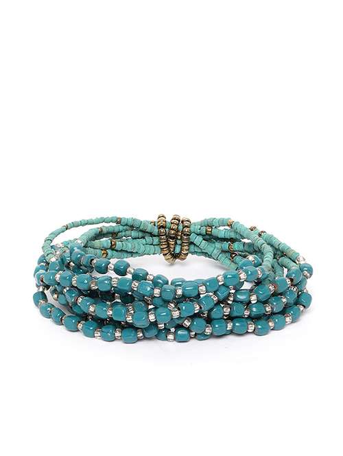 multi colored wood bangle  bracelet - 18300603 -  Standard Image - 0