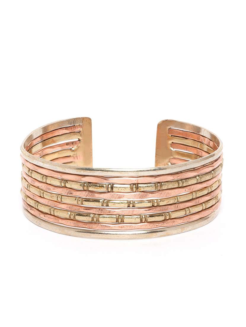 multi colored brass cuffs bracelet - 18300610 - Zoom Image - 0