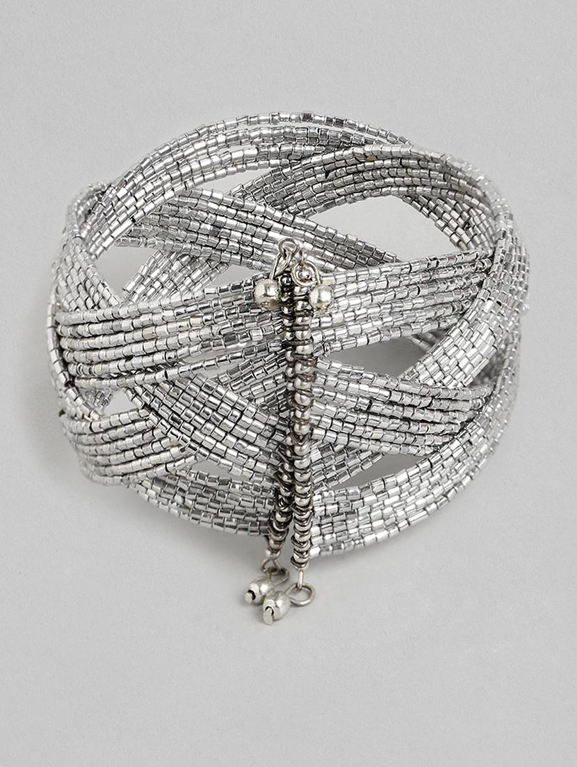 silver metal cuffs bracelet - 18300639 -  Zoom Image - 0