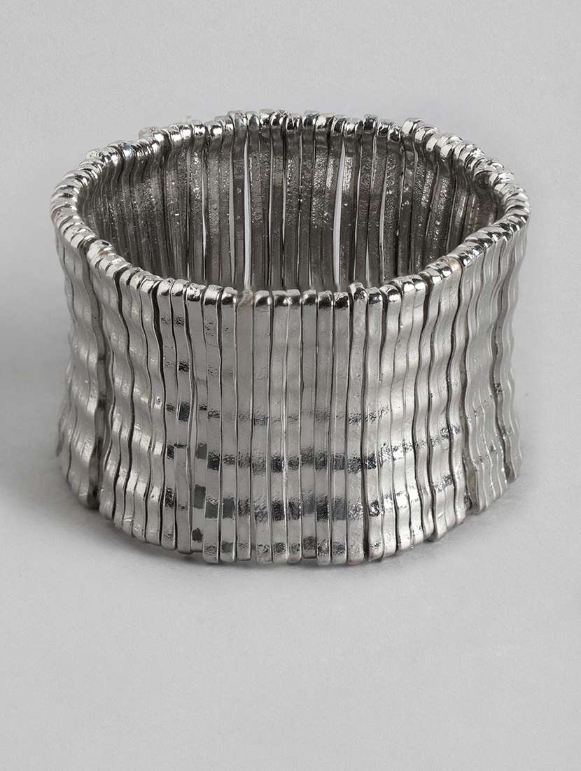 silver metal bangle bracelet - 18300675 - Zoom Image - 0