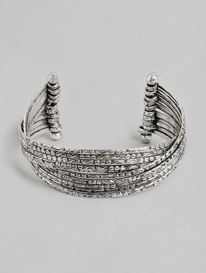 silver metal cuffs bracelet - 18300676 - Zoom Image - 0