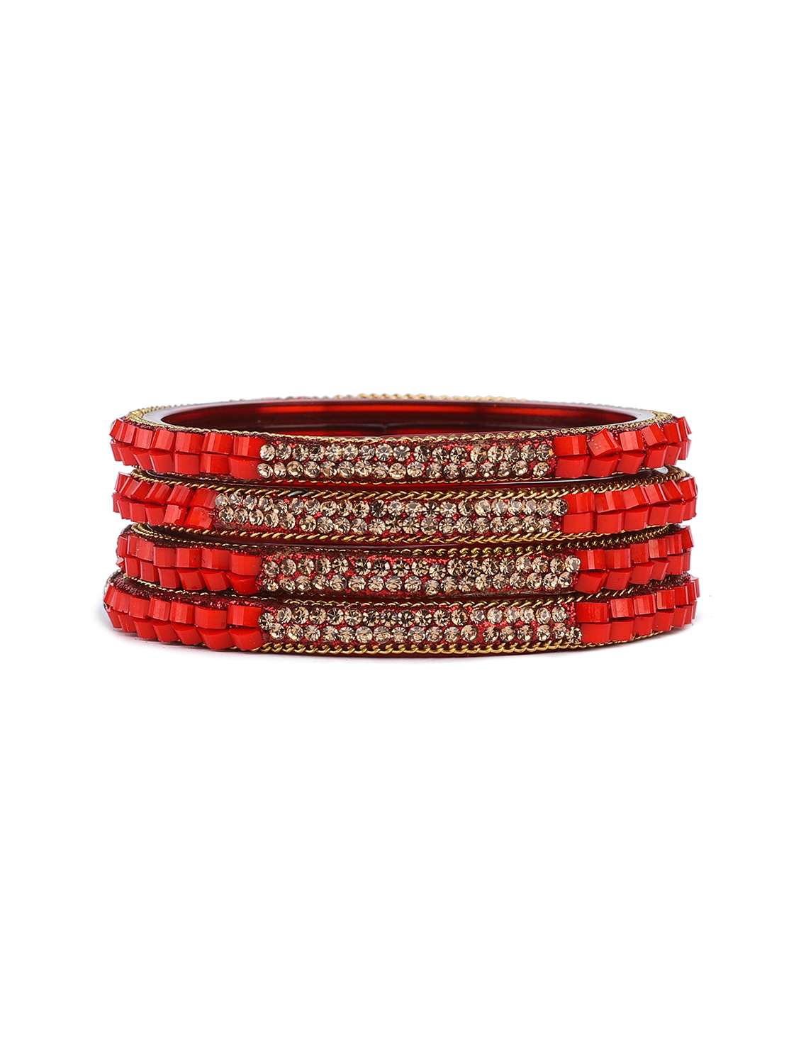 Buy online Red Glass Bangle from fashion jewellery for Women by