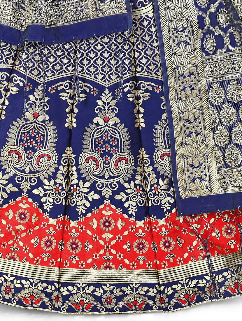 red art silk flared lehenga - 18301411 - Standard Image - 3