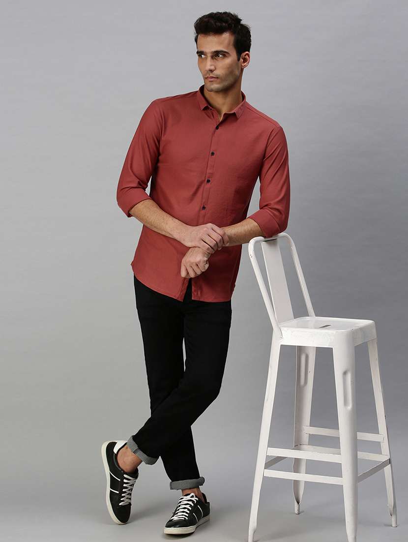 mens solid casual shirt - 18301735 - Standard Image - 3