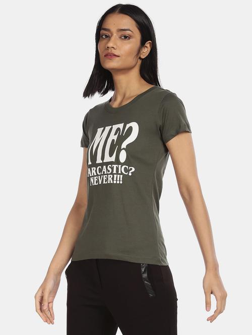 round neck graphic print t-shirt - 18301848 - Standard Image - 0