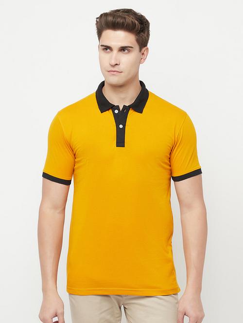 yellow solid polo t-shirt - 18302390 - Standard Image - 0