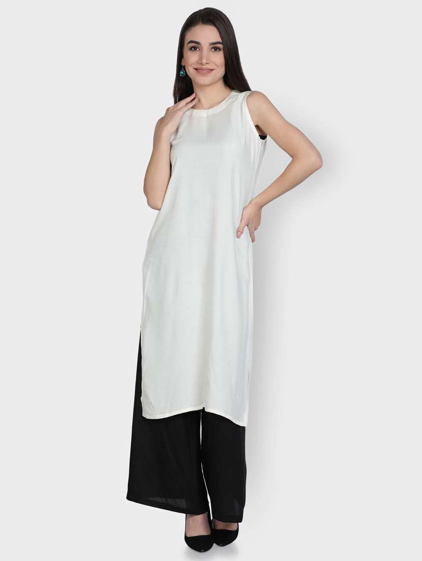 multi colored rayon kurta palazzo set - 18302534 - Standard Image - 3