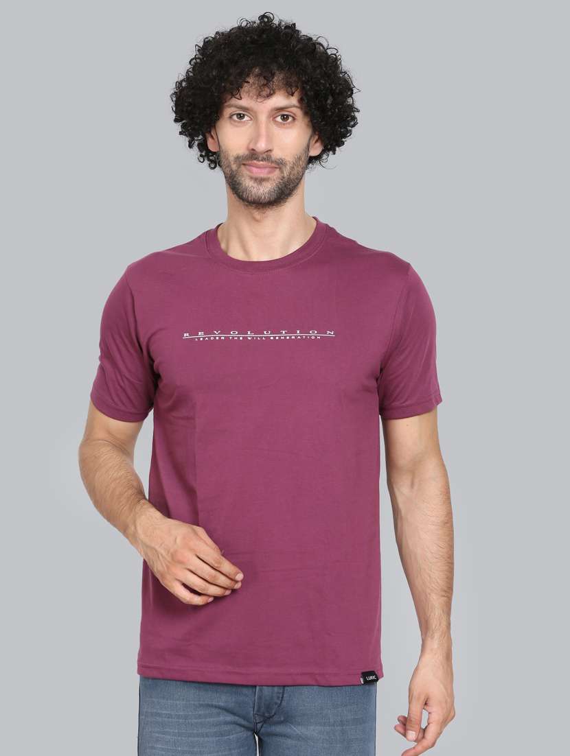 men chest print short sleeve t-shirt