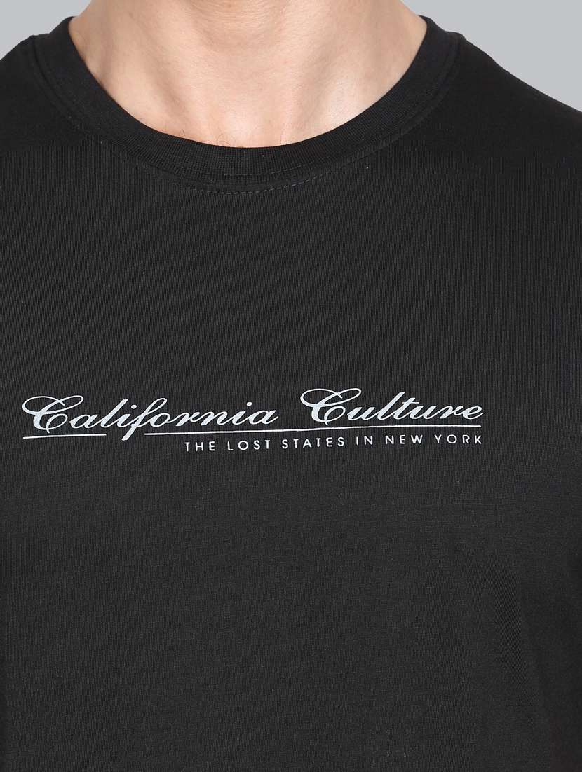 black chest printed t-shirt - 18302637 -  Standard Image - 3