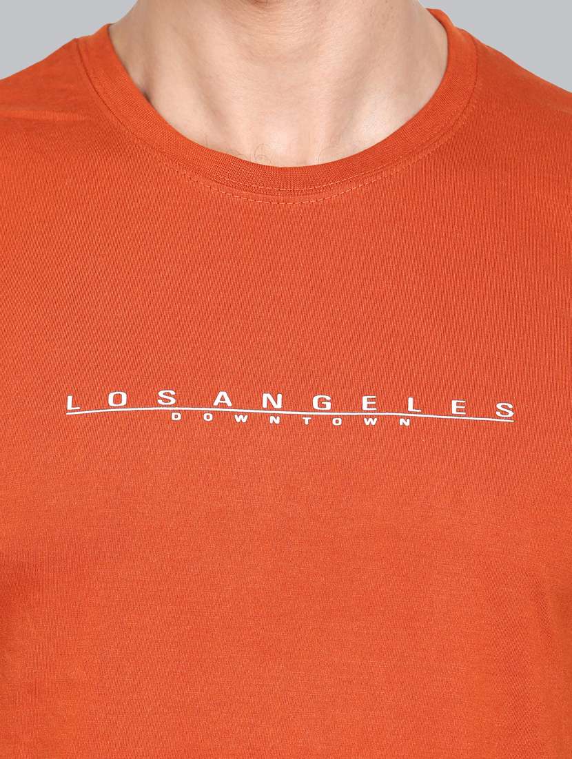 orange chest printed t-shirt - 18302638 -  Standard Image - 3